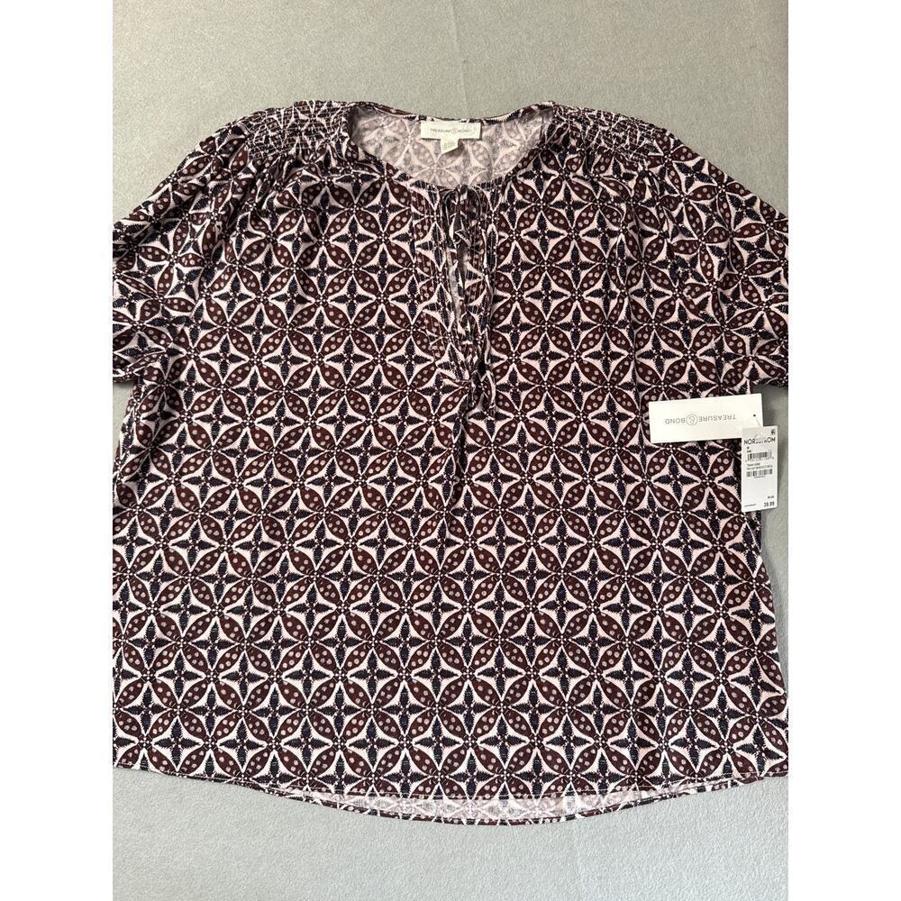 Women’s Treasure & Bond Boho Keyhole Style Blouse Sz M